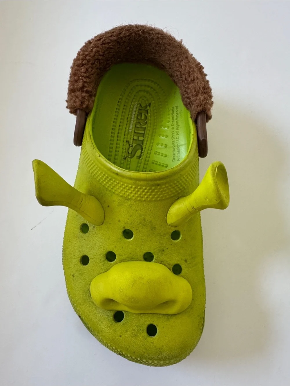 CROCS x DreamWorks Shrek Lime Green Fleece-Lined Clogs Youth Size 3